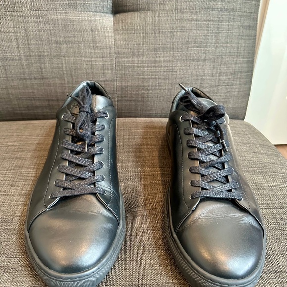 Men's Black Size 14 Medium Good Man Brand Edge Leather Lo-Top Sneakers like new - Picture 4 of 8